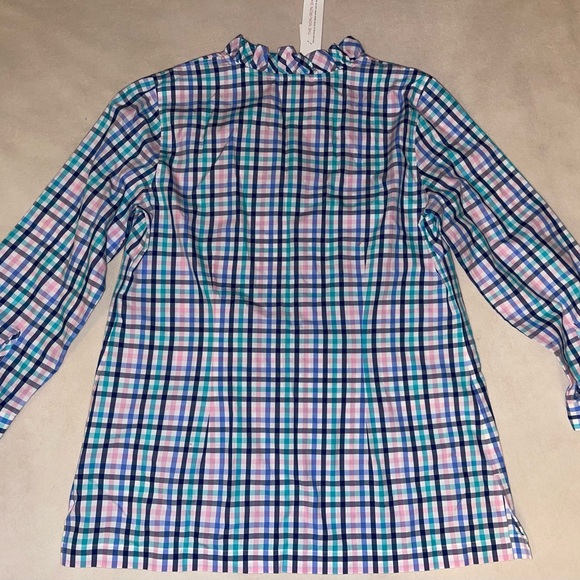 Talbots Multicolor Ruffle Neck Top - Picture 2 of 11